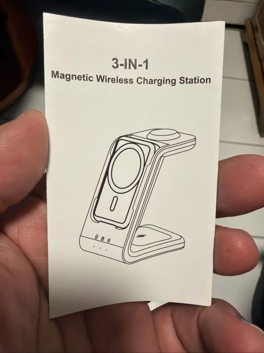 3-in-1 Wireless Charging Dock Station for Phone, Watch & Earbuds - Black